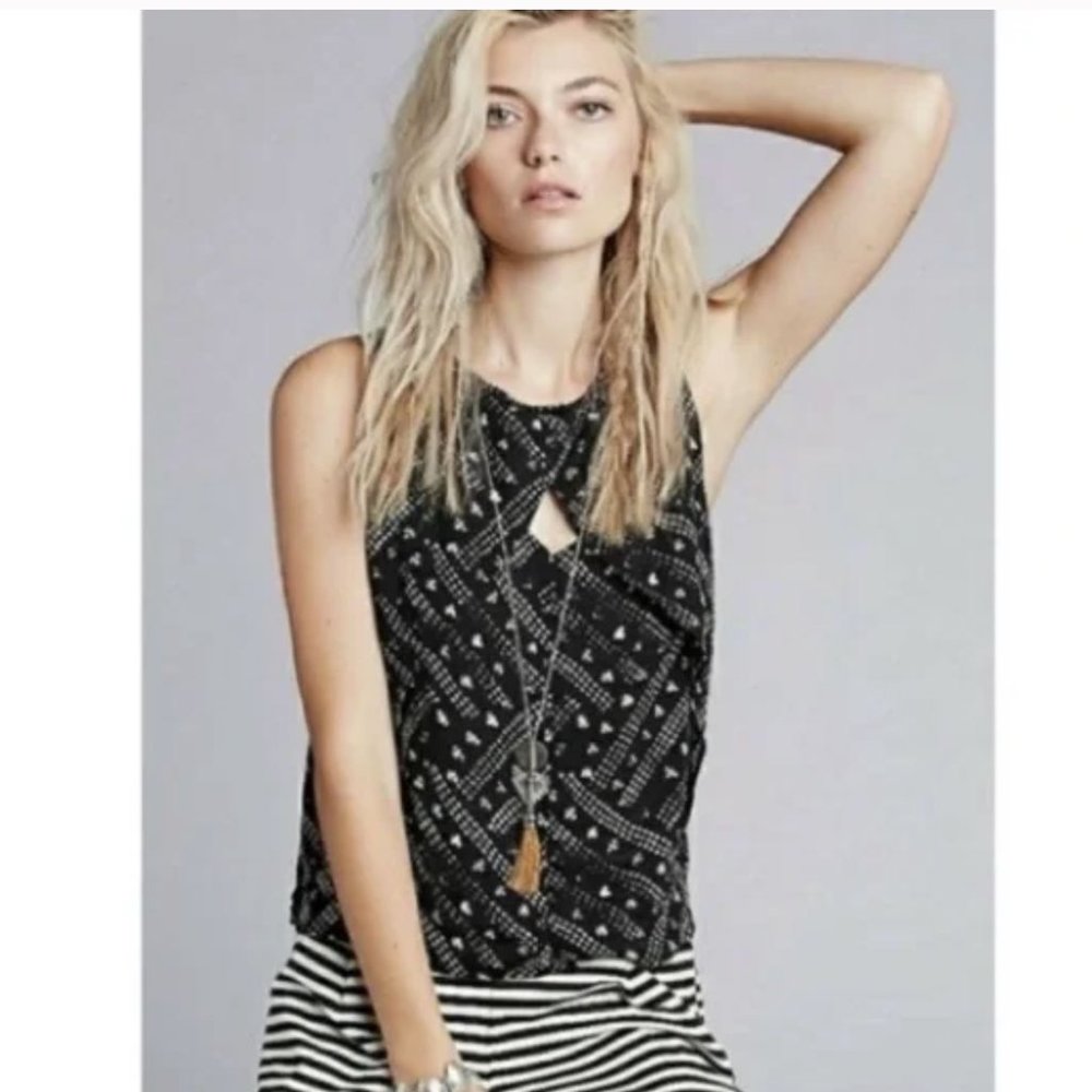 Free People Look Through Printed Tank Top (M)